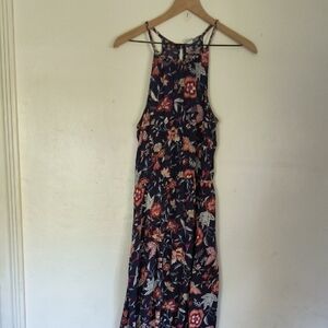 Old Navy Navy Floral Sleeveless Maxi Dress Sz Small Women